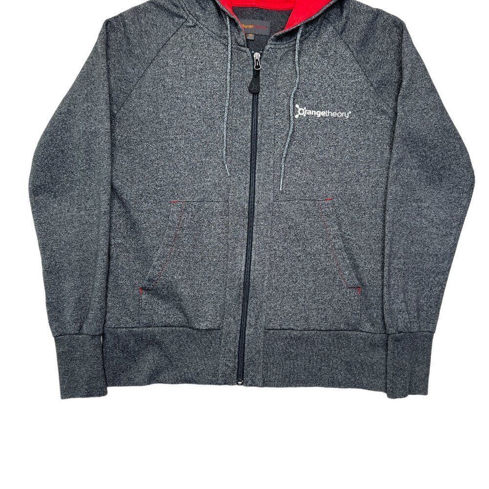 Orangetheory Grey Zip-Up Hoodie with Red Lining